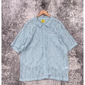 GOLF WANG Shirt XXL Mens Lace Button Up Light Blue